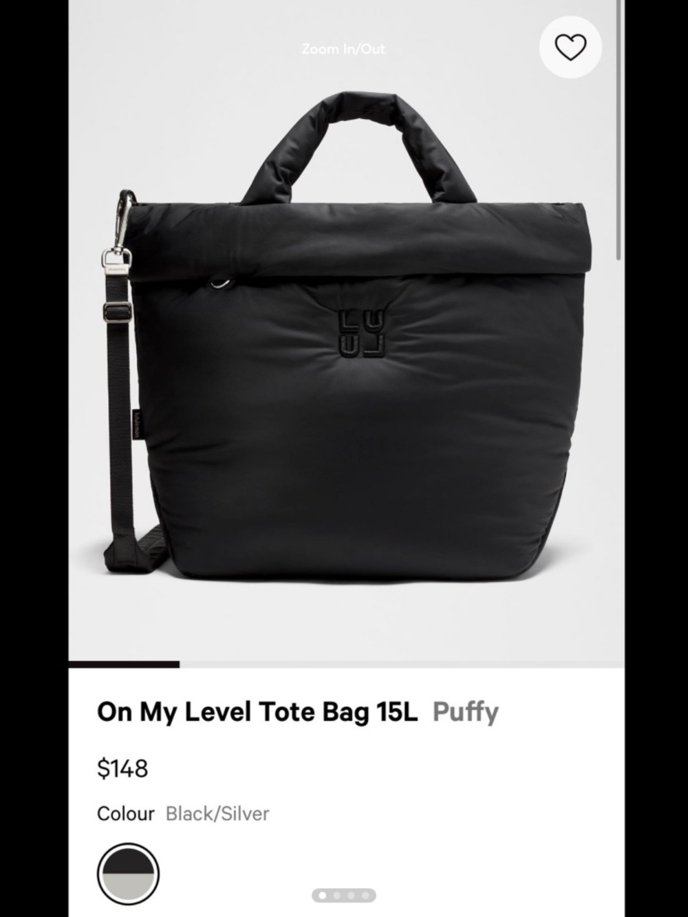 Lululemon On My Level Tote Puffy 15L